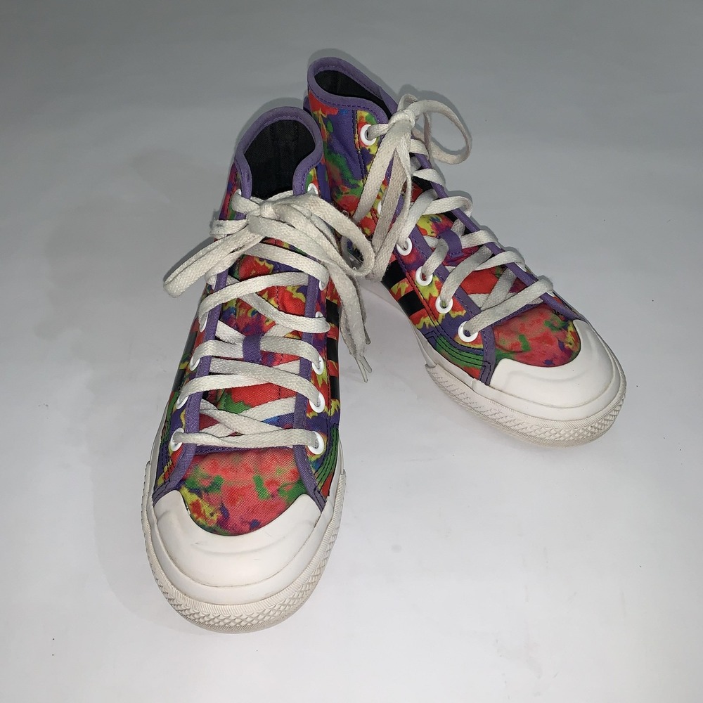 Adidas The Simpsons Nizza Sneakers Youth 6 Purple Tie Dye High Top Shoes